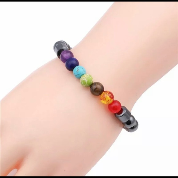 Hematite 7-Chakra Bracelet Balance Destress Heal - Picture 10 of 11